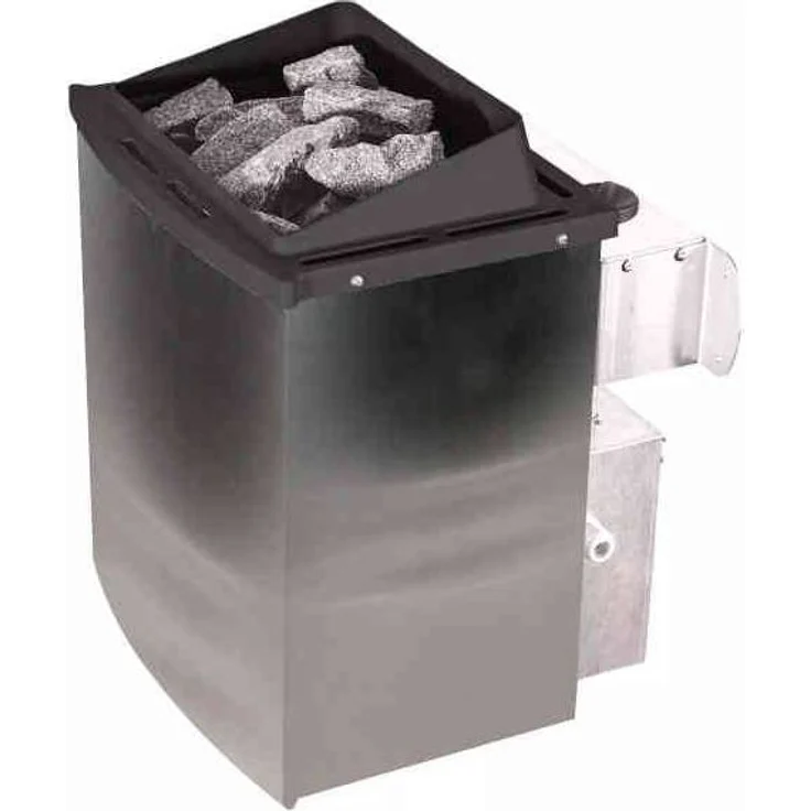 Karibu Sauna Variado mit Dachkranz + 9kW Saunaofen mit integr. Steuerung Bronzierte Ganzglastür – Bild 3