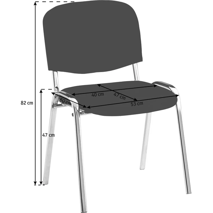 XORA 'VISI' Besucherstuhl, Stoff schwarz, 53.5 x 83 x 55 cm – Bild 3