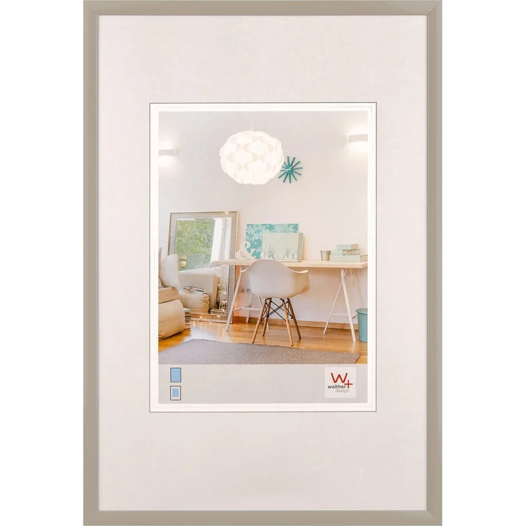walther design Bilderrahmen grau 21 x 29,7 cm (DIN A4) New Lifestyle Kunststoffrahmen KV130T