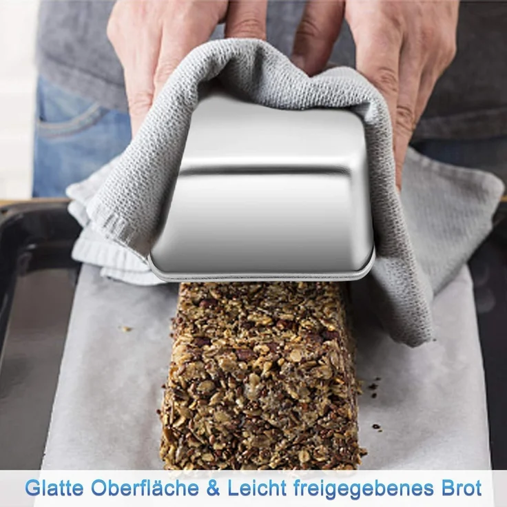 Homikit Edelstahl Kastenform 2er-Set Brotbackform 23,5cm x 12,6cm x 6cm – Bild 5