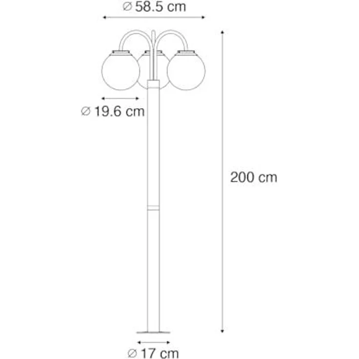 Qazqa Außen-Stehlampe Sfera, ohne Leuchtmittel, E27, Schwarz, Modern, Aluminium, 3-flammig – Bild 3