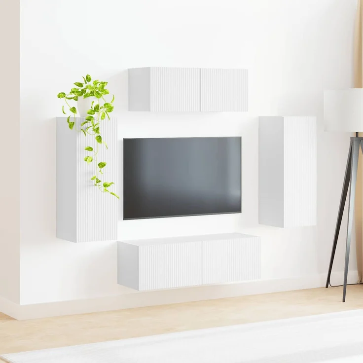 vidaXL TV-Schrankset 4 pcs Weiß Holzwerkstoff 3409159 – Bild 4