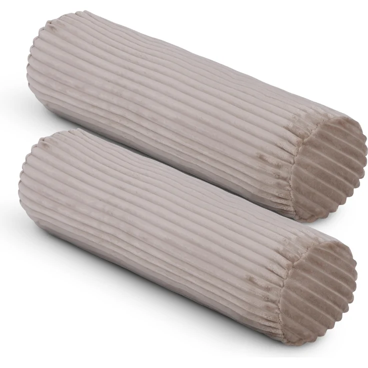 Sofakissen 70 x Ø20cm ( 2er Pack / Hellbraun ) Cord Optik - Kuschelig weicher Bezug mit Reißverschluss - Kissen - Öko Tex - Sofakissen, Dekokissen – Bild 1