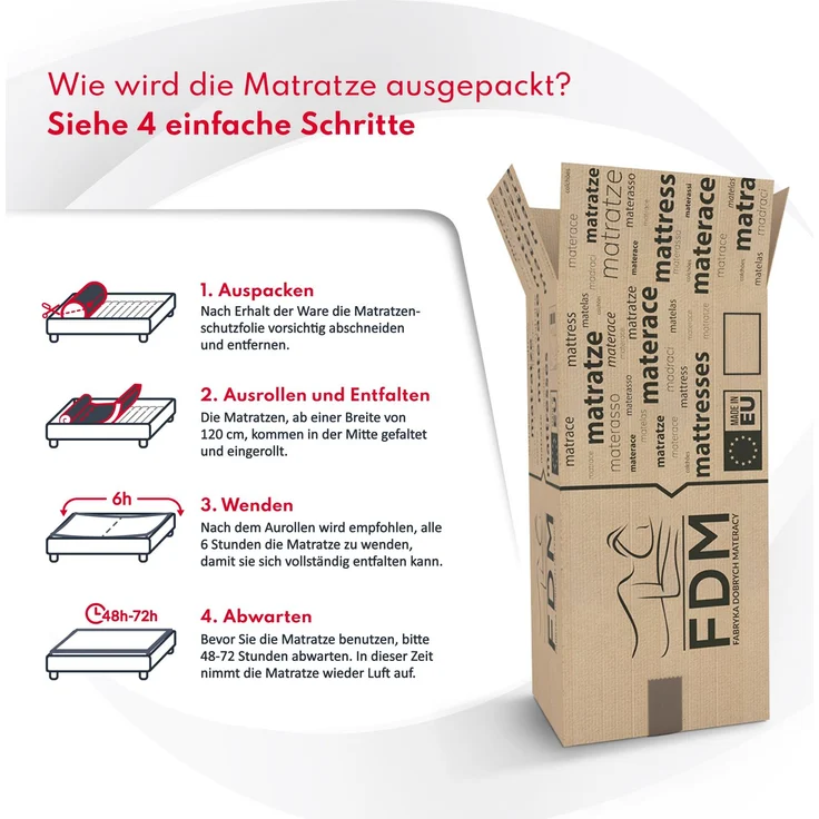 Matratze 90x180 cm Kaltschaum BABY COMFORT H2 H3 9 cm Babymatratze Schaum Kokos Buchweizen – Bild 7