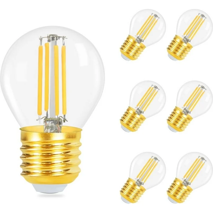 Nettlife LED-Leuchtmittel E27 6 stück Vintage Edison Glühlampe, E27, 6 St, Warmweiß, Hauses Restaurants Wohnzimmers Cafés – Bild 1