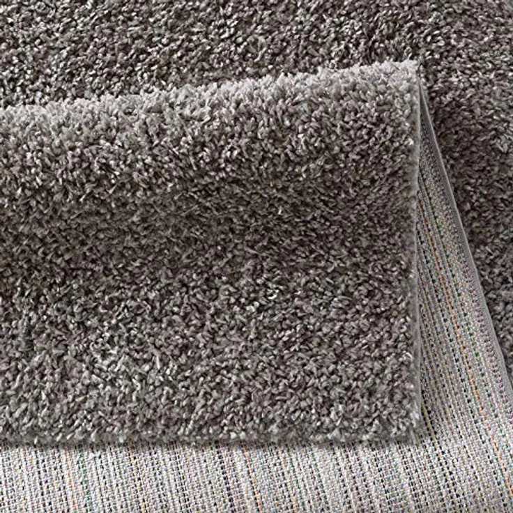 TaCa Home Langflor-Teppich Shaggy Teppich Langflor, rechteckig, Höhe: 35 mm, Wohnzimmer Schlafzimmer Kinderzimmer, Anthrazit - 60 x 90 cm – Bild 5