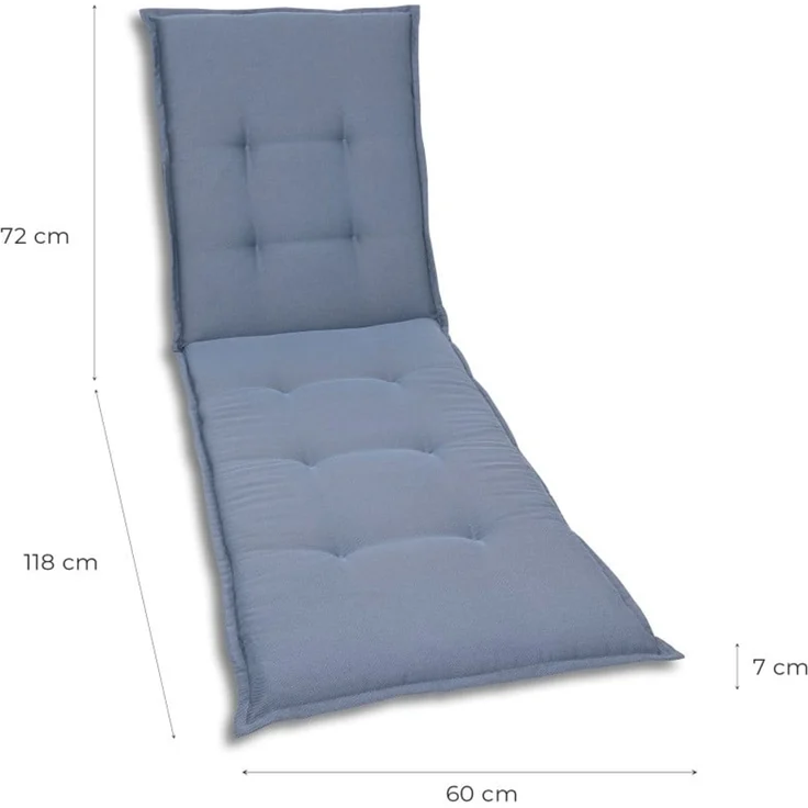 GO-DE Liegenauflage 190 x 60 x 7 cm blau – Bild 3