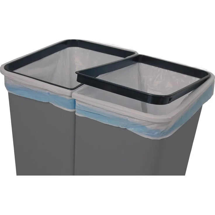 Gardissimo DUO BIN Doppel Mülleimer Abfalleimer 2x25L grau + 2 Ersatzfedern (GD) – Bild 3