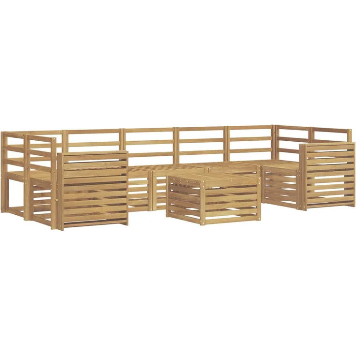 vidaXL Outdoor-Sofagarnitur 8 stk. 7-Sitzer Weiß Massivholz Akazie 3391559 – Bild 2