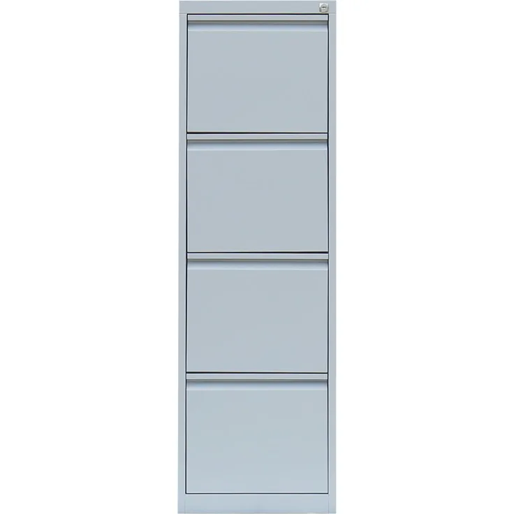 Stahl Büro Hängeregistratur Schrank Bürocontainer 132 x 40 x 62 cm (HxBxT) mit 4 Schüben einbahnig Lichtgrau 560410