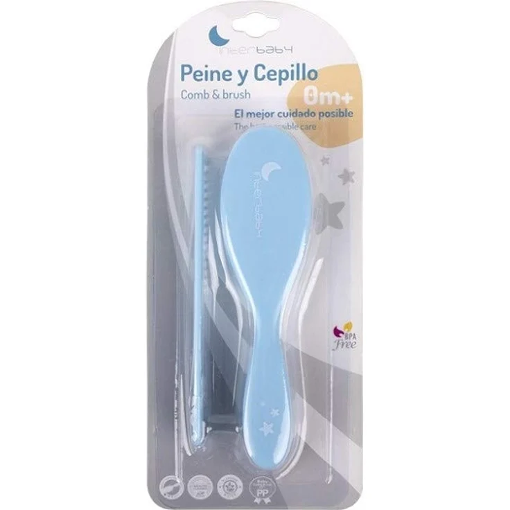 Interbaby P1182-01 Baby Kapuzenbadetuch TENDEDERO OSO blau mit Kamm und Bürste, Blau – Bild 2