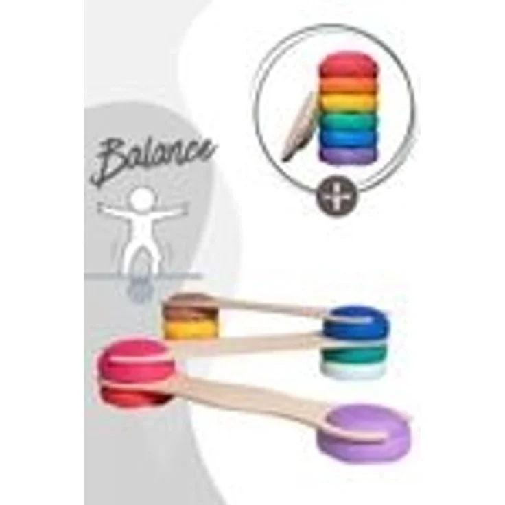 tiSsi® Balance Board Set inkl. Stapelstein 6er Set Rainbow Classic inkl. Board – Bild 1