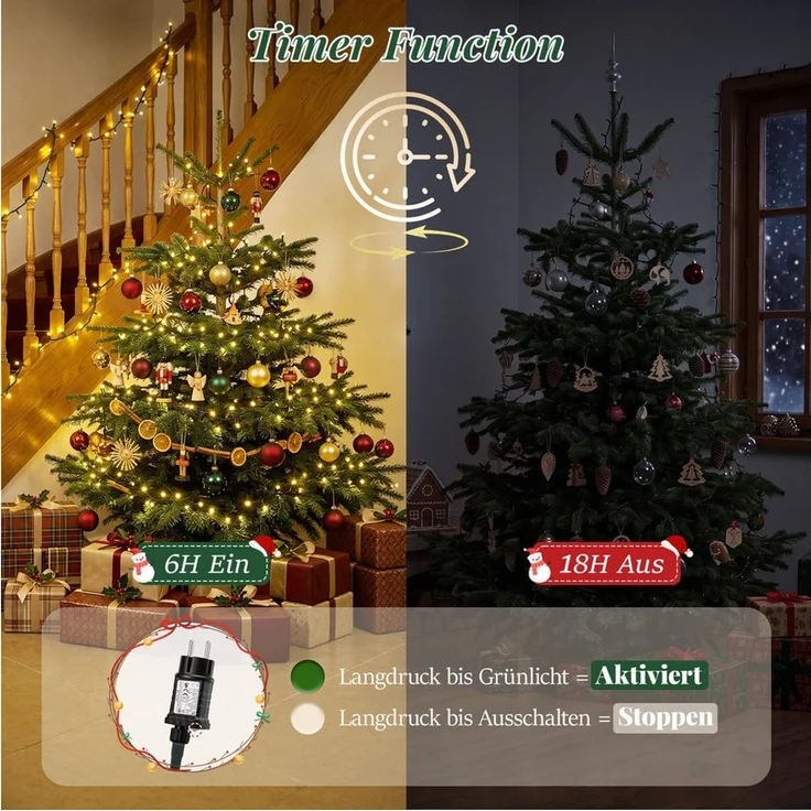 Salcar LED-Lichterkette 2m-100m LED Lichterkette Weihnachtsbaum 20-1660er LED Weihnachtsdeko – Bild 4