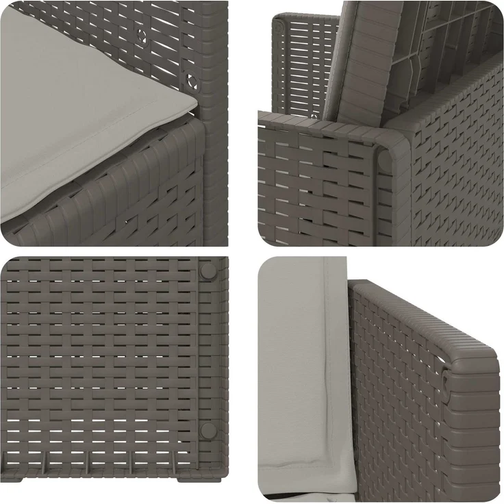 vidaXL Garten Esszimmerstühle 2 pcs Hellgrau PP 8000013 – Bild 8