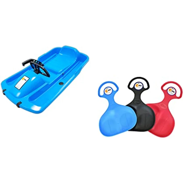 KHW | Snow Fox Lenkschlitten Set | Made in Germany | inkl. Po-Rutscher | farblich Sortiert | Iceblue – Bild 2