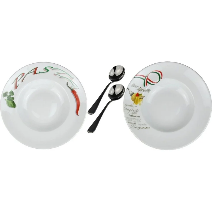 Retsch Arzberg Pastateller mit Dekor Ø 30cm inkl. Pastalöffel Set, (2 St), Spülmaschinengeeignet, Mikrowellengeeignet – Bild 1