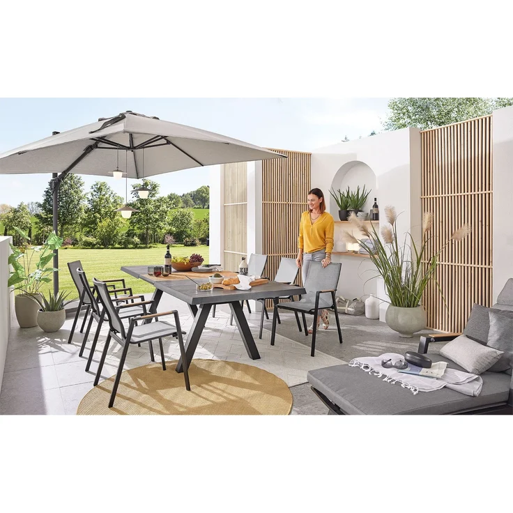 Gartentisch MONDO Ferina, Keramik, Schwarz, 204 x 77 x 103 cm – Bild 4