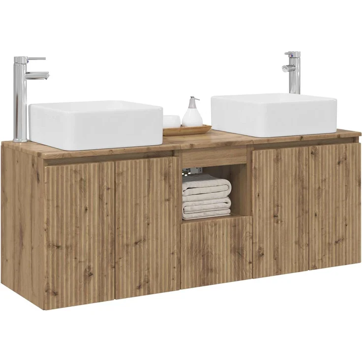 vidaXL Badezimmerschrank-Set 3 stk. Artisan-Eiche 135 x 35 x 80 cm 3405666 – Bild 3