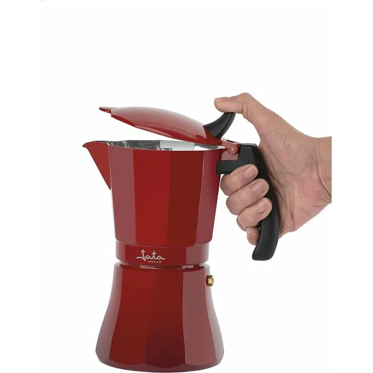 Italienische Kaffeemaschine JATA HCAF2012 * Rot Aluminium (12 Kopper)
