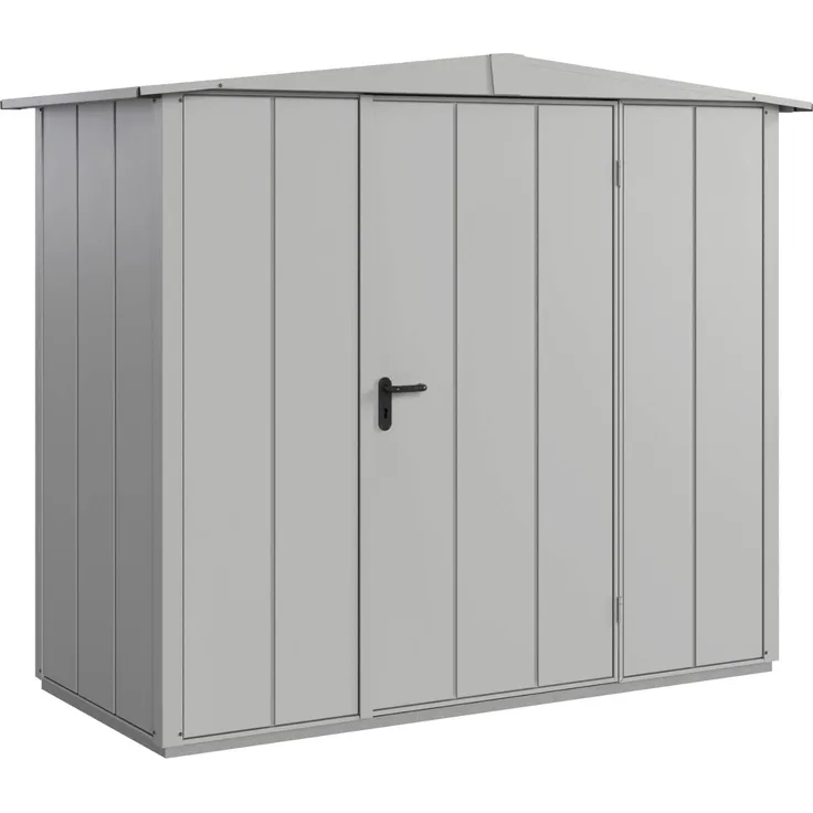 Hörmann Metall-Gerätehaus Berry Modern mit Satteldach Typ 1, 259 x 121 cm, weißaluminium, 3,1 m²,1-flüglige Tür