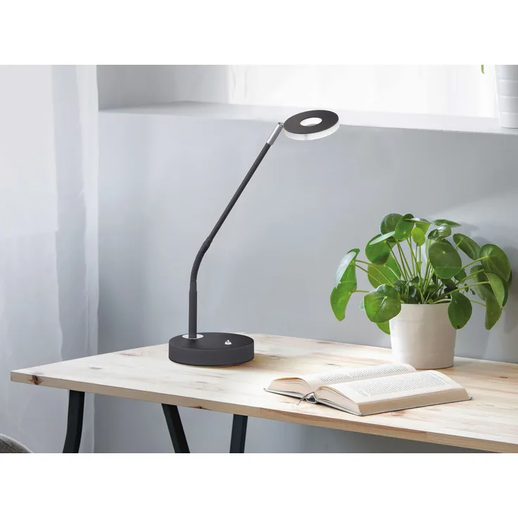 Fischer & Honsel 50416 LED Tischleuchte Dent Schwarz tunable white 60cm