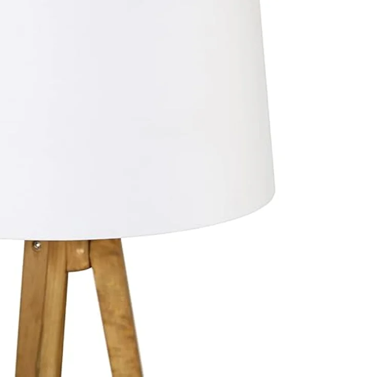 Qazqa Stehlampe Tripod_classic, ohne Leuchtmittel, E27, Weiß, Landhaus, Holz, 1-flammig – Bild 3