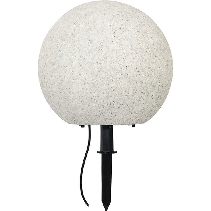 Outdoor-Kugelleuchte ,Stone' mit Erdspieß, E27, Netzbetrieb, steingrau, Ø 40cm
