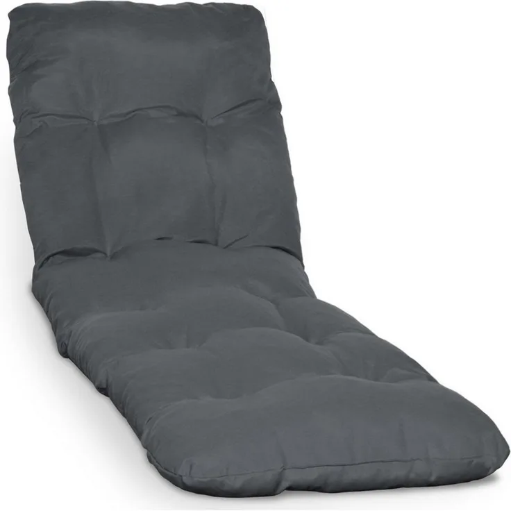 Beautissu Rollliegen Auflage Flair RL Graphitgrau, 190 x 60 x 8 cm