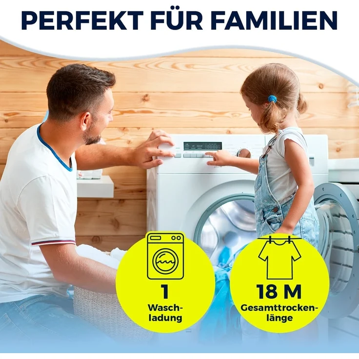 EASYmaxx Wäscheständer mit Kleiderstange 138x61x200cm schwarz/weiß klappbar – Bild 3