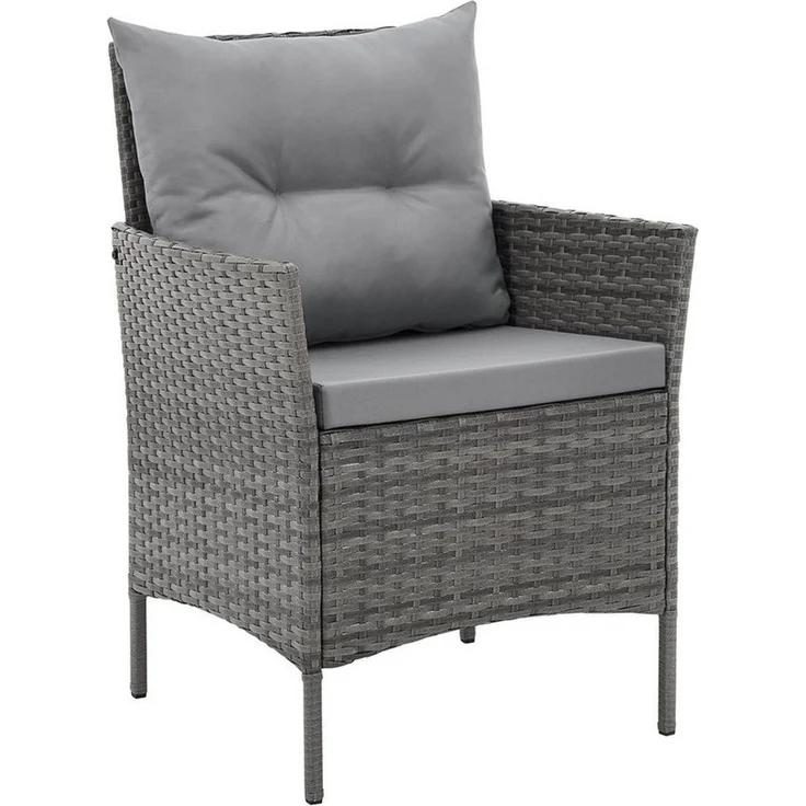 SVITA Garten-Essgruppe DALLAS, Polyrattan, 4-teilig, Outdoor Set, 2 Sessel, 2er-Sofa, Esstisch – Bild 2