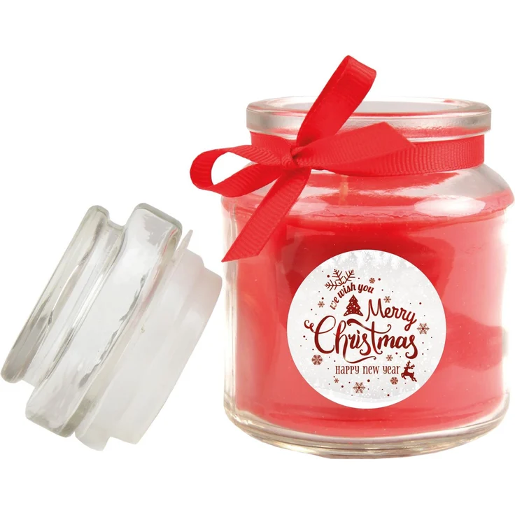 Duftkerze im Glas - Weihnachten Rot - Bonbon 120gr ( 30h ) – Bild 3