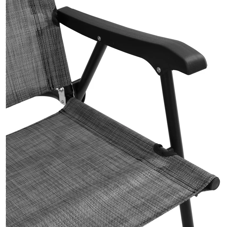vidaXL Klappbare Gartenstühle 2 Stk. Graumeliert Stahl und Textilene 360200 – Bild 8