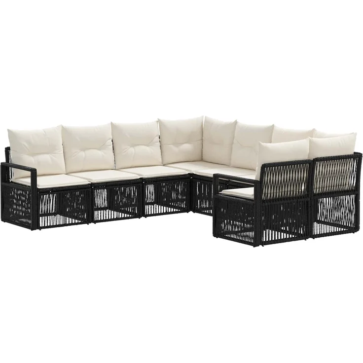 vidaXL Gartensofa-set 8 stk. 8-Sitzanzahl Schwarz Poly-Rattan 3435904 – Bild 2