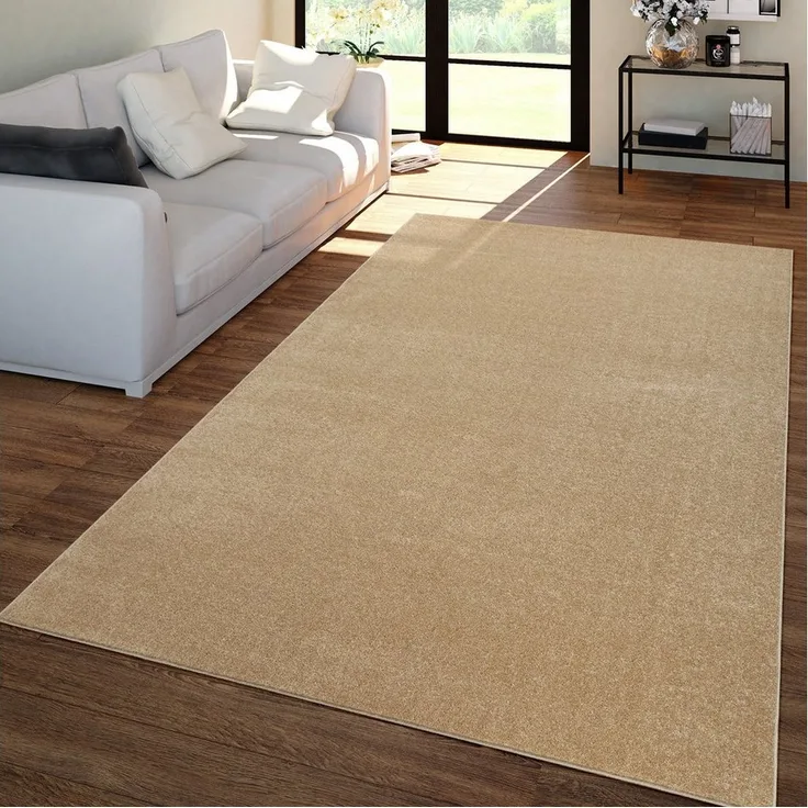 TT Home Teppich, Rechteckig, Höhe: 12 mm, Wohnzimmer Teppich Kurflor Unifarbendes Design Modern Und Zeitlos