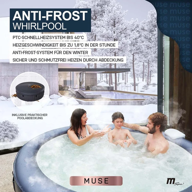 Aufblasbarer Whirlpool rund MSPA CARLTON Outdoor Garten Massage-Düsen Pool – Bild 2