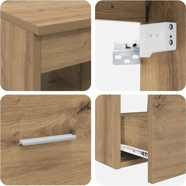 vidaXL Wandmontiertes Badezimmermöbel-Set 2 stk. Artisan-Eiche 3403927 – Bild 7