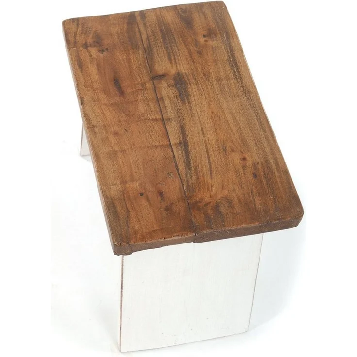 DESIGN DELIGHTS Hocker SITZBÄNKCHEN "SCHEMEL 40", Altholz massiv, 31x40x25cm, Fußhocker, F – Bild 3