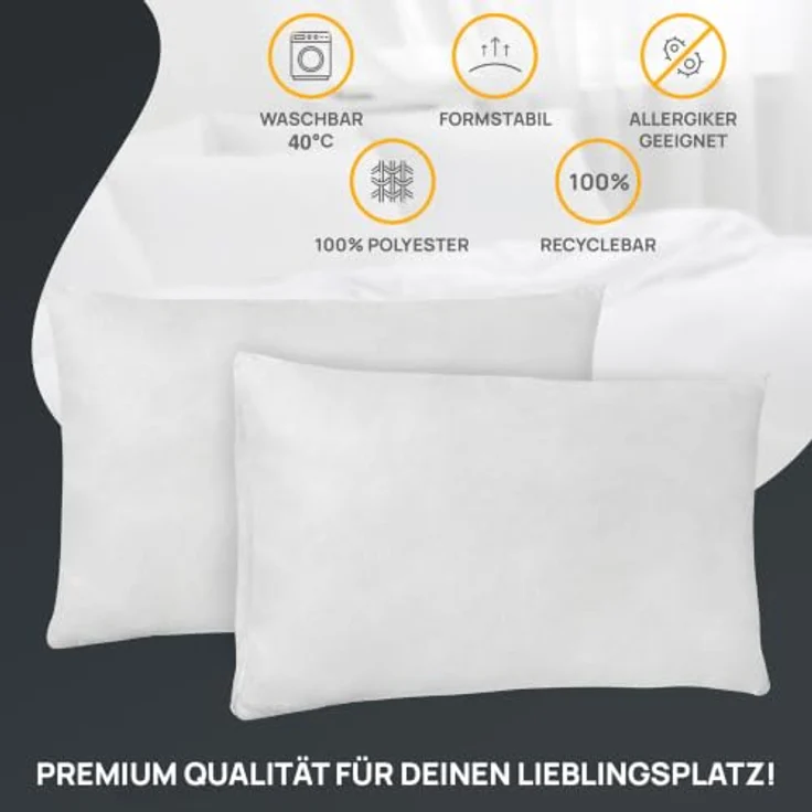LILENO HOME Kissenfüllung 30x50 (2er Set) | Pralle Füllung für Couchkissen & Dekokissen | Hypoallergenes Sofa Pillow & Schlafkissen Made in Germany, Oeko-Tex Klasse 1 – Bild 4