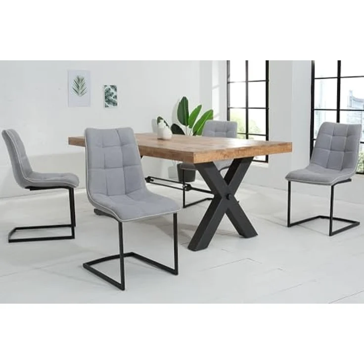 riess-ambiente Freischwinger MIAMI hellgrau / schwarz (1 St), Esszimmer · Webstoff · Metall · Industrial – Bild 5