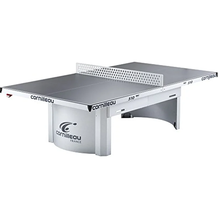 Cornilleau PRO 510M Outdoor Tischtennisplatte, grau, hohe Spielqualität, hohe Stabilität, wetterfest und ideal für Schulen, Parks und Veranstaltungen – Bild 1