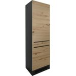 JAZZ 8 Moderner Einbauschrank für Kühlschrank in Anthrazit, Artisan Eiche Optik - Geräumiger Hochschrank Küchenschrank mit viel Stauraum - 60 x 211 x 57 cm (B/H/T)