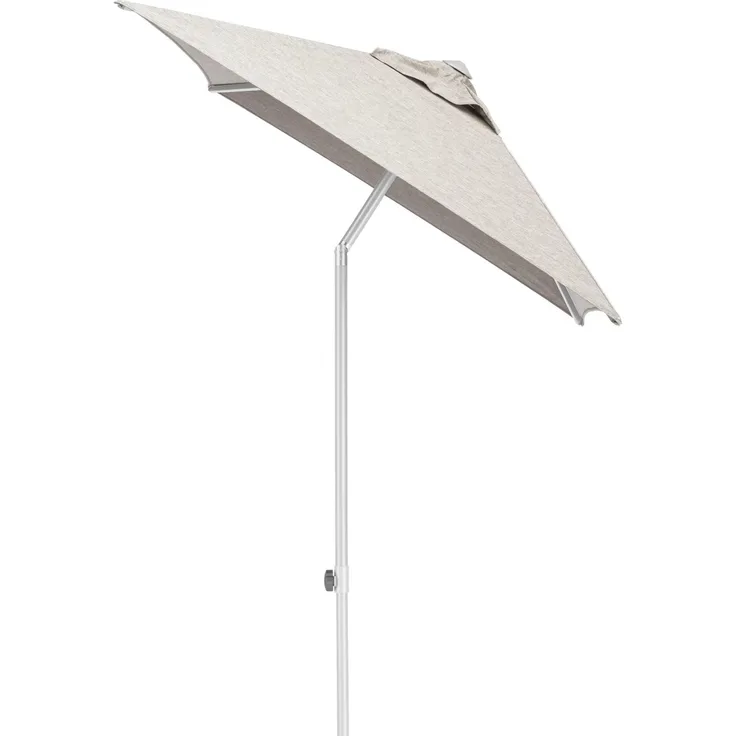 Kettler Easy-Push Sonnenschirm 150 x 210 cm | rechteckig | Aluminium Silber | 100% Polyester (ca. 220 g/m²) | Öffnung mit Schieber | Bezug hellgrau meliert