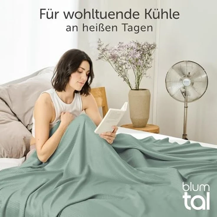 Blumtal Microfaserbettdecke Kühldecke Sommerdecke Bambus, selbstkühlende Decke, OEKO-TEX zertifizierte kühlende Decke für Sofa, Sommer & Reisen – Bild 4