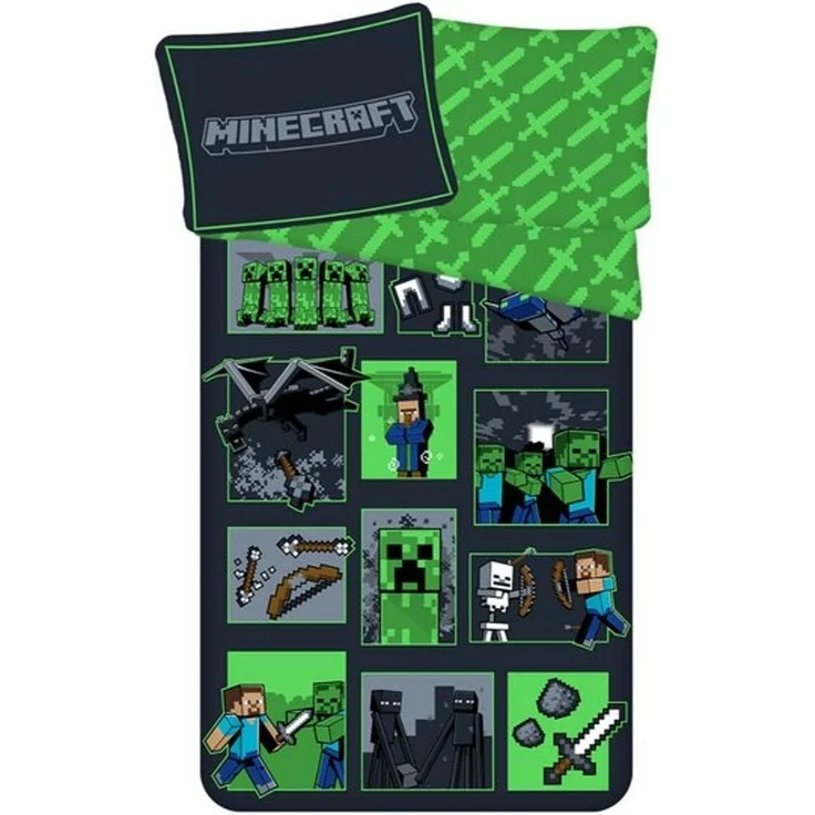 Minecraft Bettwäsche Set "Survival Mode" Baumwolle 140x200 + 70x90 cm – Bild 4