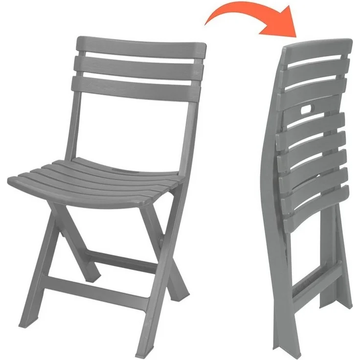 Spetebo Klappstuhl Kunststoff Klappstuhl 80 x 45 cm - grau (Einteilig, 1 St), Garten Balkon Terrasse Klapp Stuhl klappbar – Bild 2
