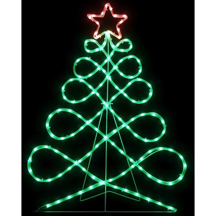 vidaXL Lichterbaum in Weihnachtsbaumform Mehrfarbig 58 x 78 cm PVC 42018958 – Bild 6