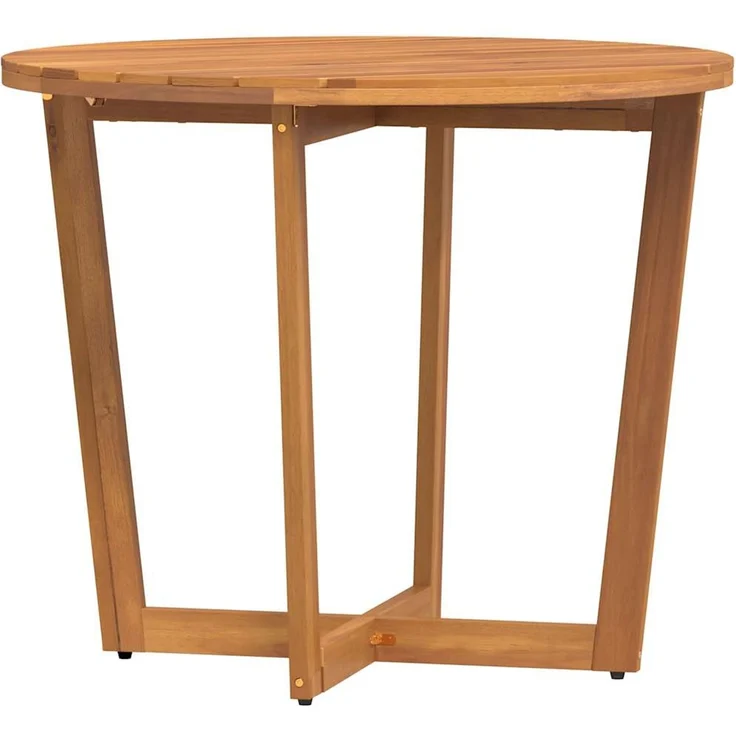 Gartentisch, Esstisch, Küchentisch Rund Ø90x75 cm Massivholz Akazie – Bild 2