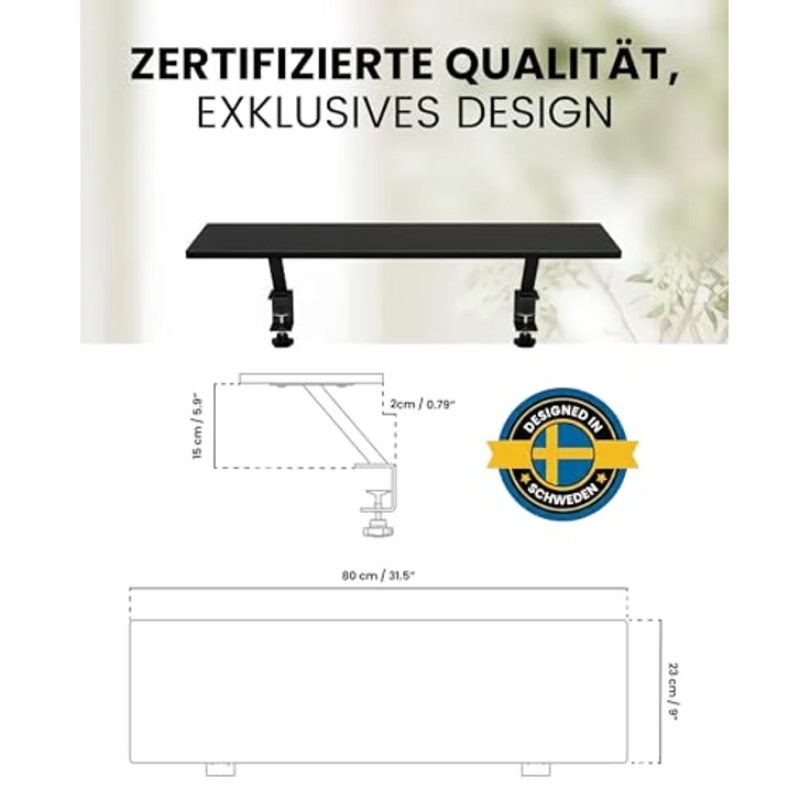 Arozzi Arena Desk Riser Small - Black, Monitorerhöhung mit 20 kg Tragfähigkeit, 15 cm Höhe, 80 x 23 cm Design – Bild 4