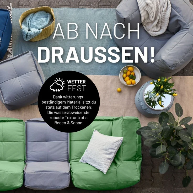 Lumaland Sitzsack-Sessel Modular 96x72x70cm pastellgrün – Bild 6