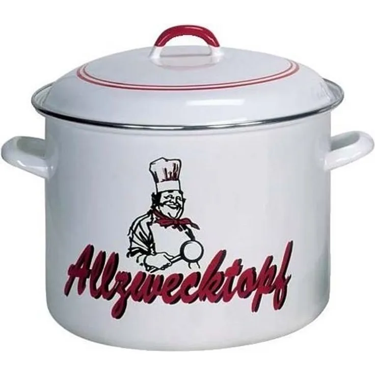 KARL KRÜGER Allzwecktopf 14 l Ø28cm emailliert weiß